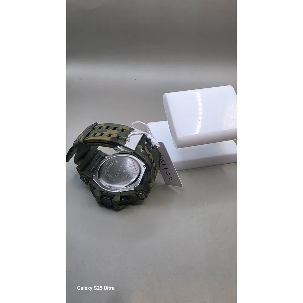 Activa by Invicta Black Ops Dual Time 52mm Men's Watch Green Camo Digital/Analog